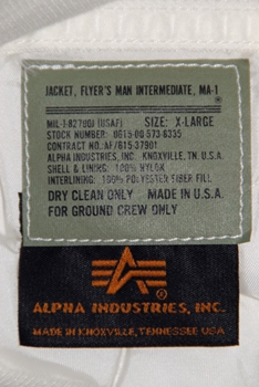 FLYER'S MAN INTERMEDIATE MA-1 JACKET - X-LARGE (MADE IN USA)