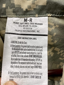 Genuine Us Army Ecwcs Acu Gen III Level 5 Soft Shell Cold Weather