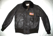 Vintage 1986 USN Navy Issue Brown Leather G-1 Flight Jacket - Size 42