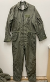 GENUINE US AIR FORCE GREEN NOMEX FIRE RESISTANT FLIGHT SUIT CWU-27/P - 44R.