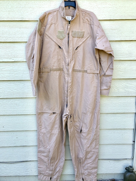 GENUINE US AIR FORCE TAN NOMEX FIRE RESISTANT FLIGHT SUIT CWU-27/P - 48R