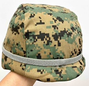 GENUINE USGI USMC PASGT COMBAT HELMET WITH WOODLAND MARPAT COVER