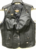 Harley Davidson Womens Motor Cycle Genuine Leather Vest - Size XL (Made In USA)