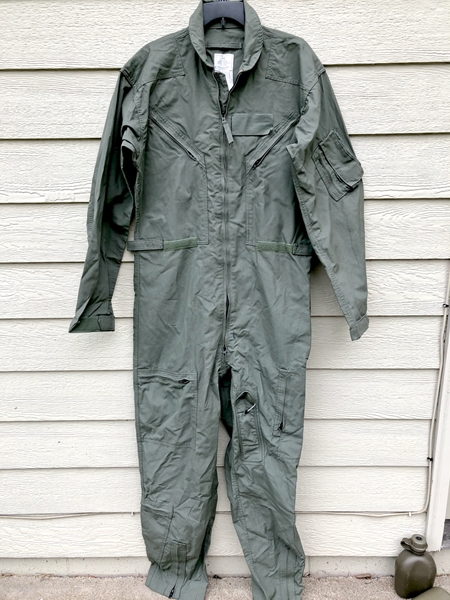 New Us Air Force Nomex Fire Resistant Flight Suit Green Cwu-27 P - 44l