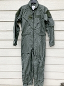 NEW US AIR FORCE NOMEX FIRE RESISTANT FLIGHT SUIT GREEN CWU-27/P - 36R