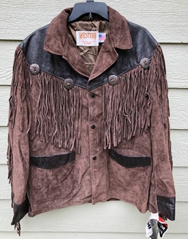 Vintage Schott Western Genuine Suede Cowhide Leather Jacket - Size 42 (USA)