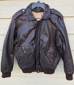Vintage HELSTON'S Genuine Leather Flight Jacket - Size SMALL (MADE IN FRANCE)