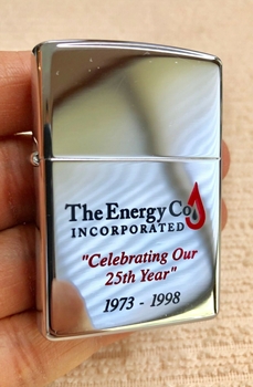 New Vintage 1997 Zippo "The Energy Co" Windproof Lighter - Made In USA