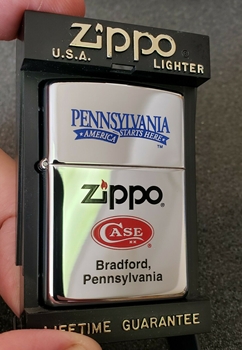 New Vintage 1996 HPC Zippo Lighter Pennsylvania Zippo Case Museum RARE - Made In USA