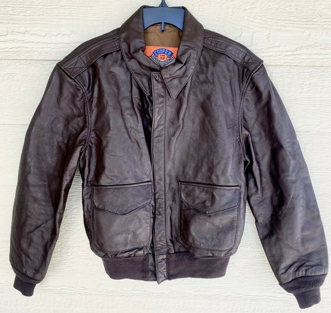 US AIR FORCE COOPER FLYERS MEN'S LEATHER TYPE A-2 FLIGHT JACKET - SIZE 40R
