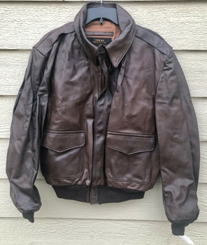 NEW GENUINE US ARMY AIR FORCE FLYERS MEN'S LEATHER TYPE A-2 FLIGHT JACKET - SIZE 46.