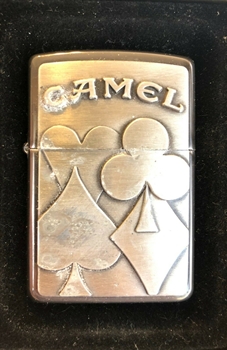 New Vintage 1996 Camel Midnight Card Suits Windproof Zippo Lighter - Made In USA