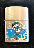 New Rare Vintage 2003 Miami Dolphins Windproof Zippo Lighter - Made In USA.