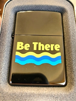 New Vintage 2002 Black Ice "Be There" Windproof Zippo Lighter - Made In USA.