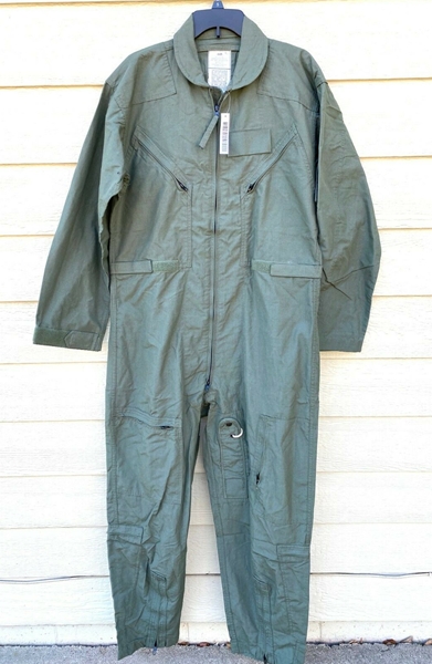 NEW US AIR FORCE USAF NOMEX FIRE RESISTANT FLIGHT SUIT GREEN CWU-27/P ...